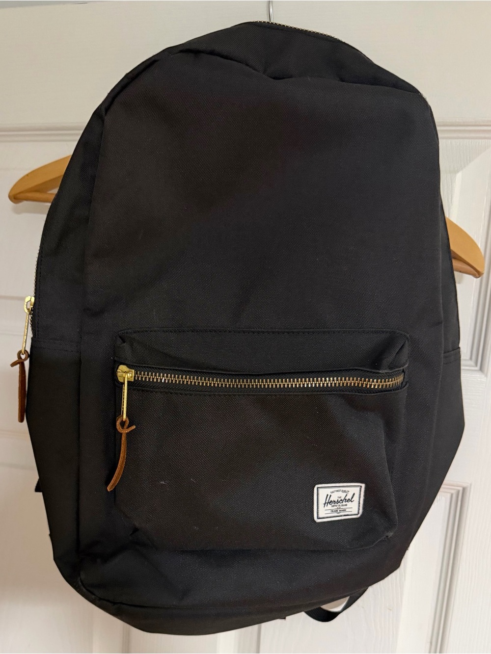 Herschel Supply Company Black Backpack Front Zip Pocket Unisex Man Woman